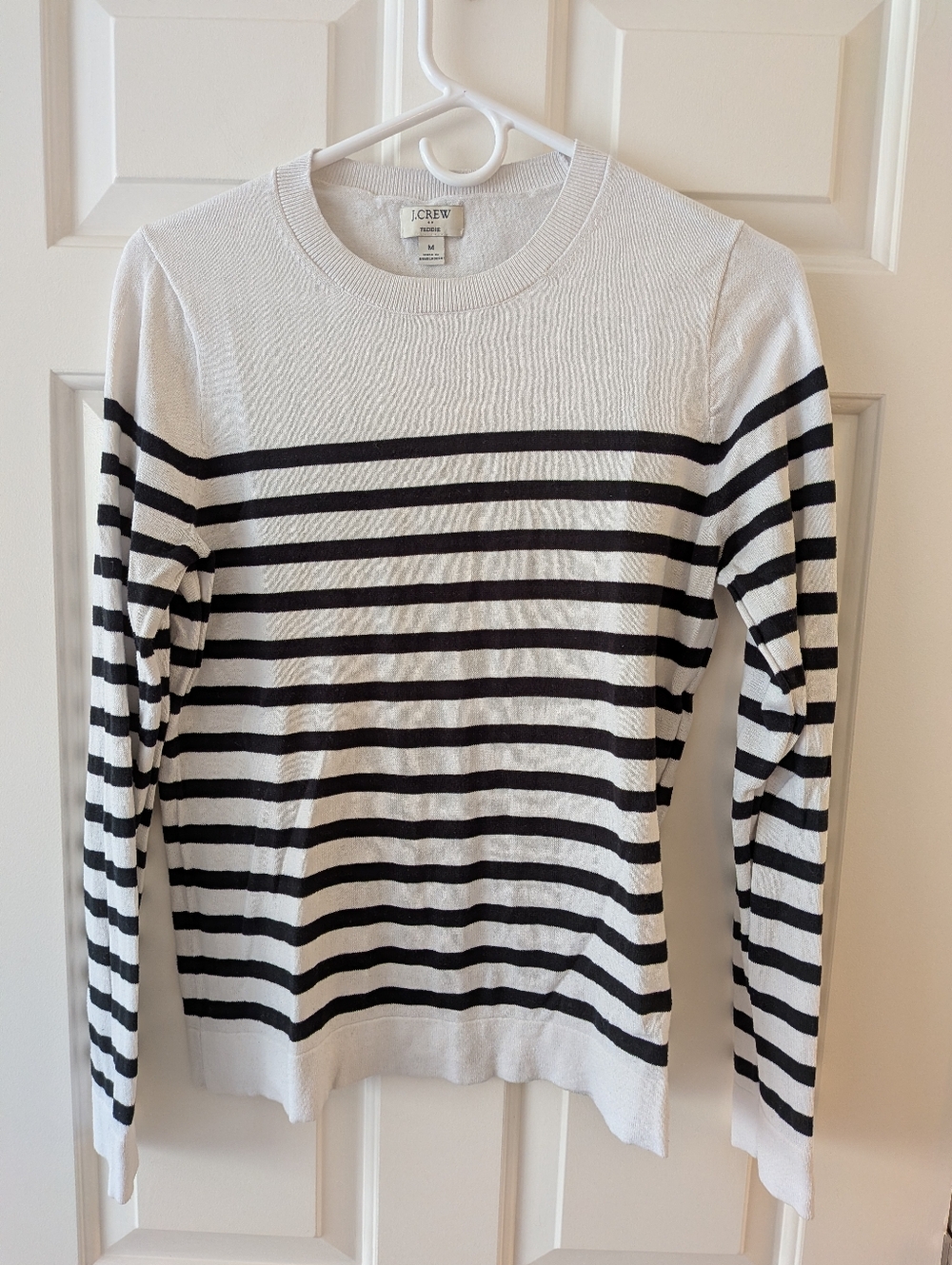 Women's J. Crew Black & White Striped Sweater Size M